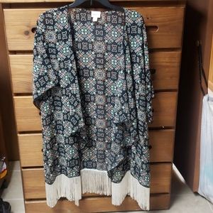 Lula Roe Shirley Kimono with fringe